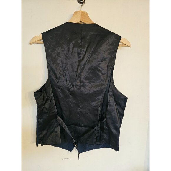 Mens suit Vest three button Size Medium Navy Blue - Picture 2 of 5